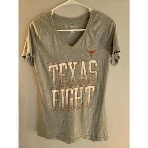 Longhorn Apparel Womens Gray V Neck Texas Fight Size S Tshirt Texas Longhorns